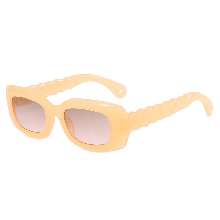Women's fashionable square sunglasses with unique twisted temple design Stornfield