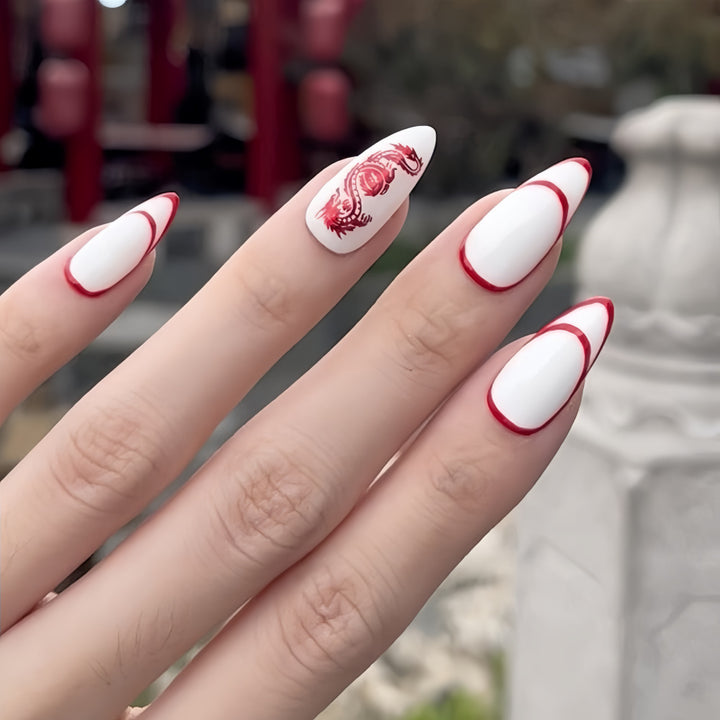 Artistic nails with dragon motif Stornfield