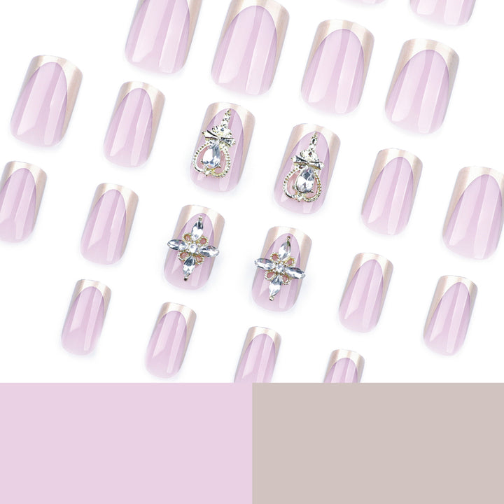Artful Nail Extensions with Gold Accents Stornfield