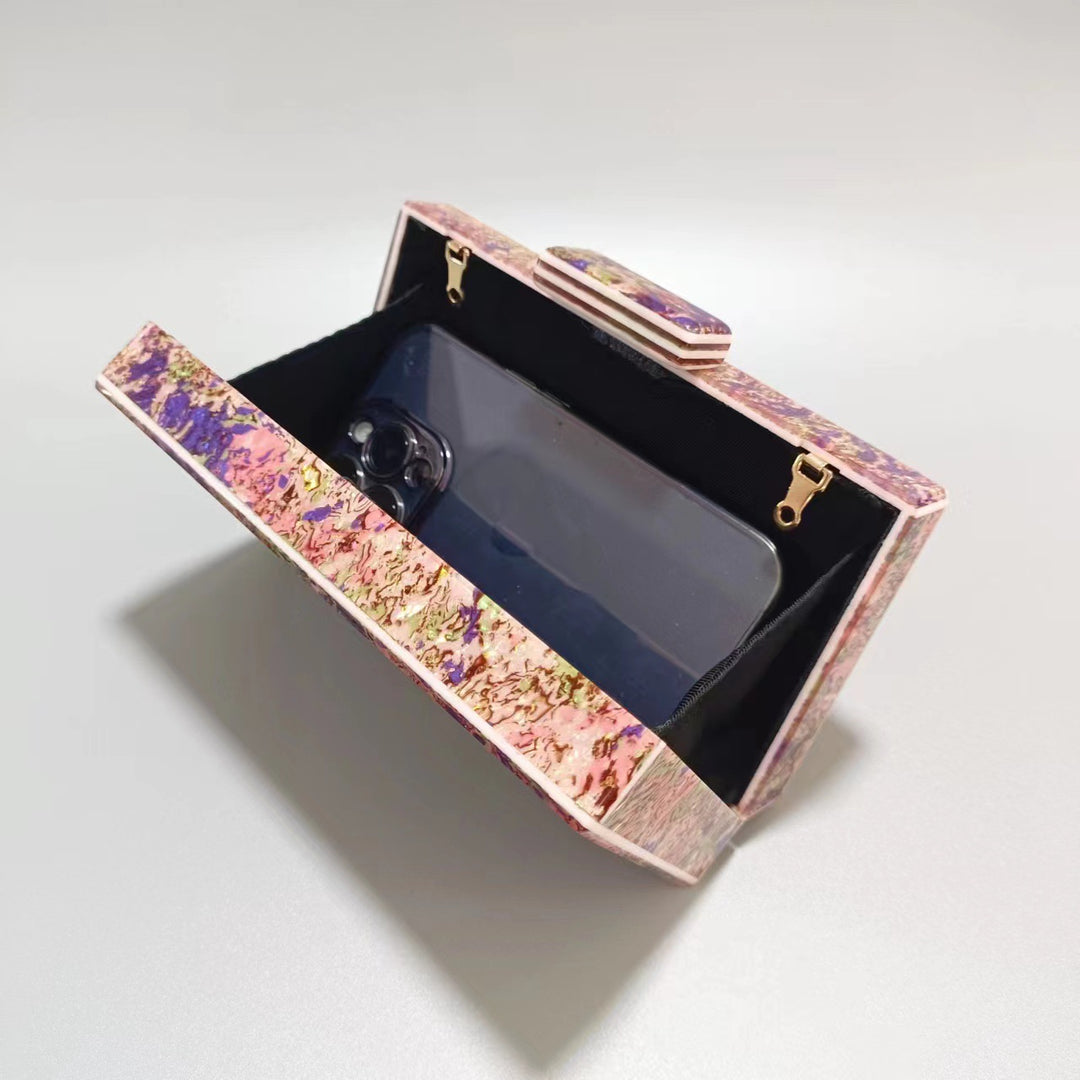 Artistic Block-Style Evening Clutch