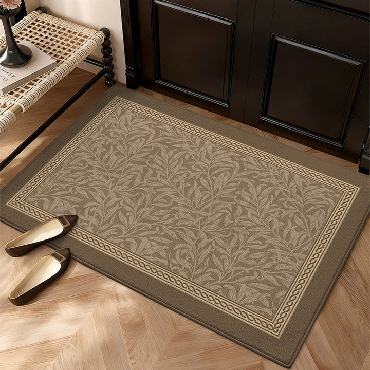 Elegant Leaf Pattern Area Rug