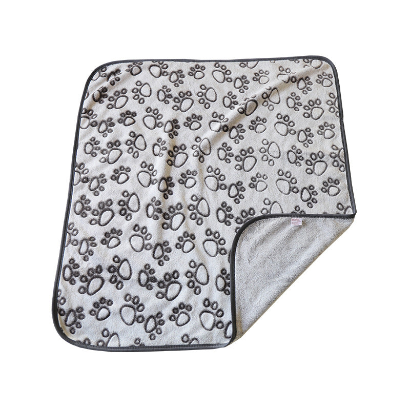 Women's Plush Pet Lounger Mat with Cute Paw Print Stornfield