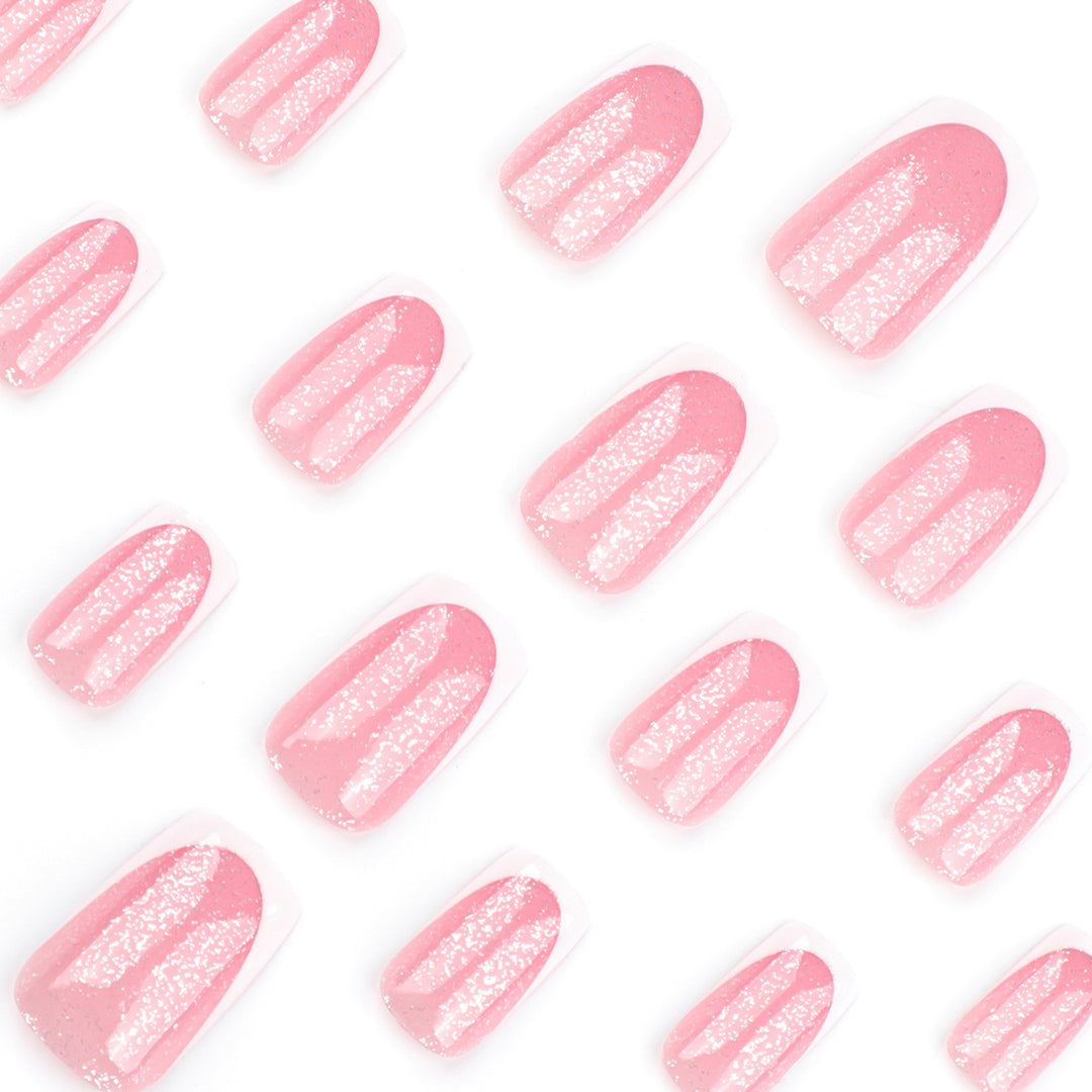 Artful nail decorations with glitter and French tip Stornfield