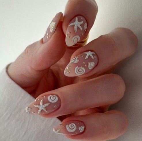 Coastal Themed Press-On Nails Stornfield