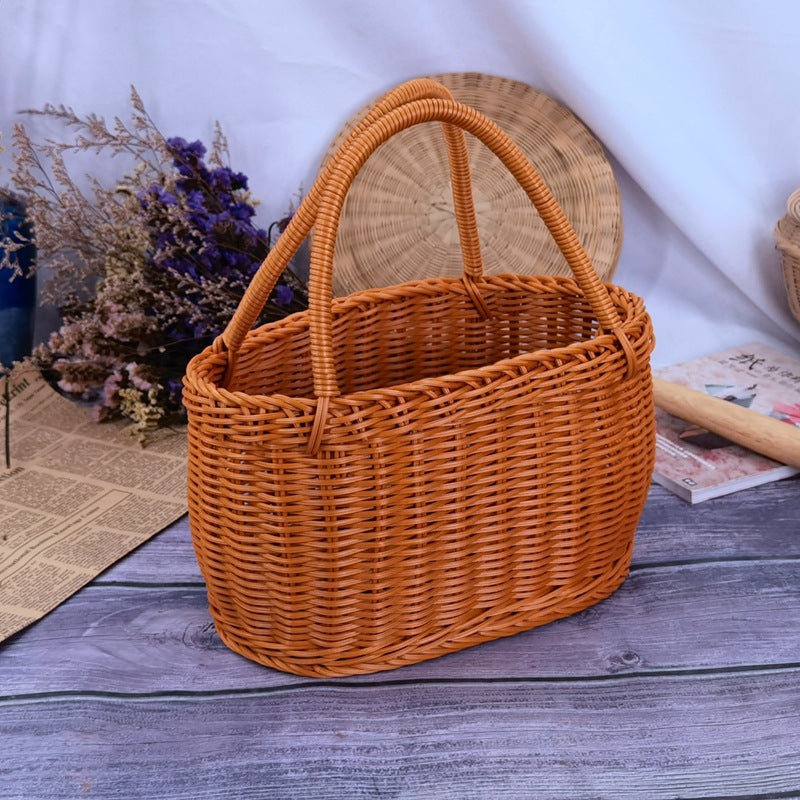 Women braided storage basket with sturdy carrying handles Stornfield