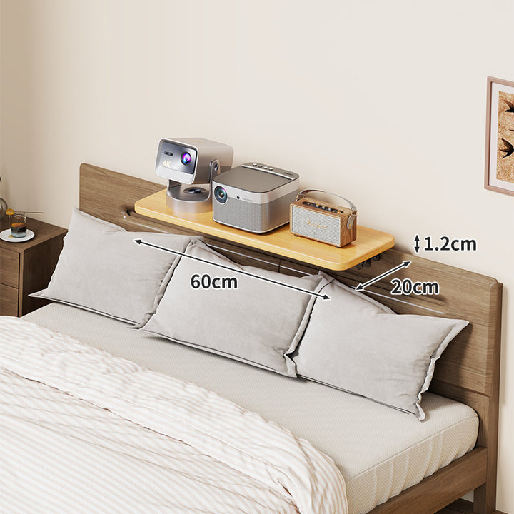 Slim Wall-Mounted Floating Bedside Shelf with Concealed Brackets