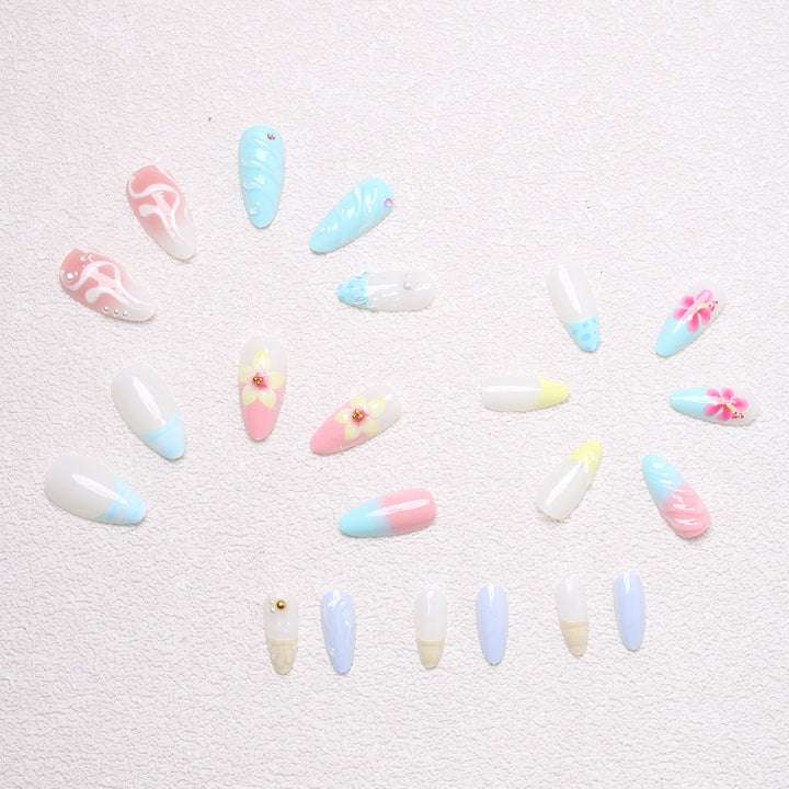 Artistic Nail Tips with Shell Design Stornfield