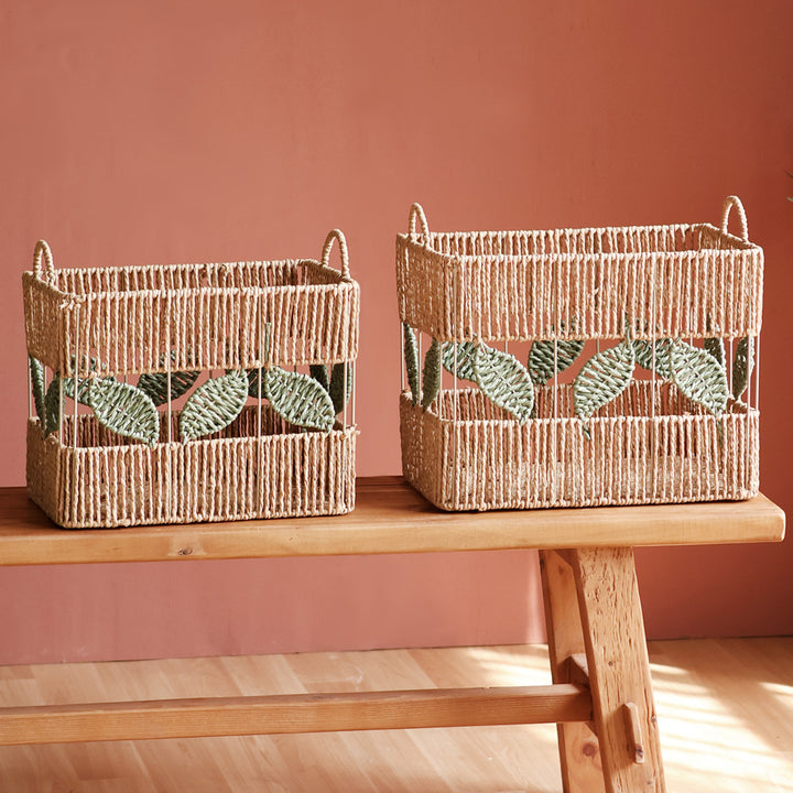 Decorative basket with plant motif Stornfield