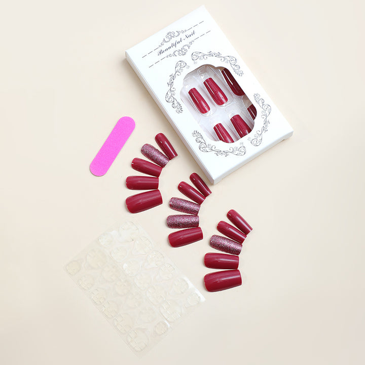 Decorative Press-On Nail Set with Glittered and Classic Designs Stornfield
