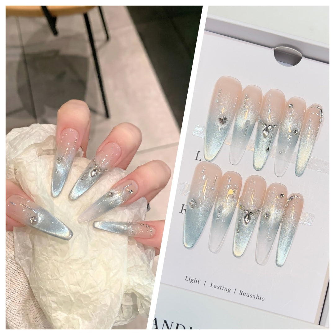 Artistic Stiletto Press-On Nail Set with Charming Patterns Stornfield