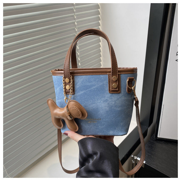 Playful Denim Mini Handheld Tote Bag Stornfield