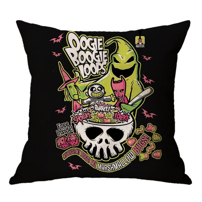 Artistic Halloween-Themed Decorative Throw Pillow