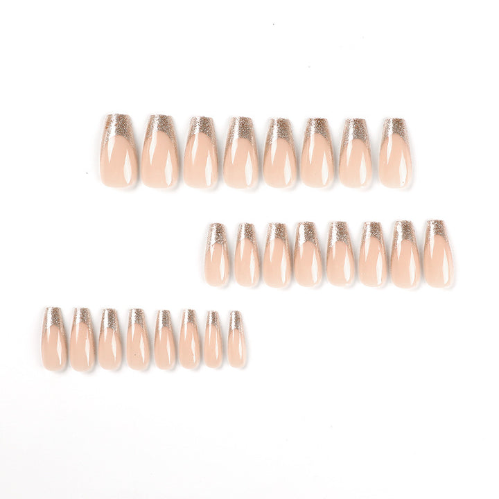 Artificial nail art with glitter and transparent design Stornfield