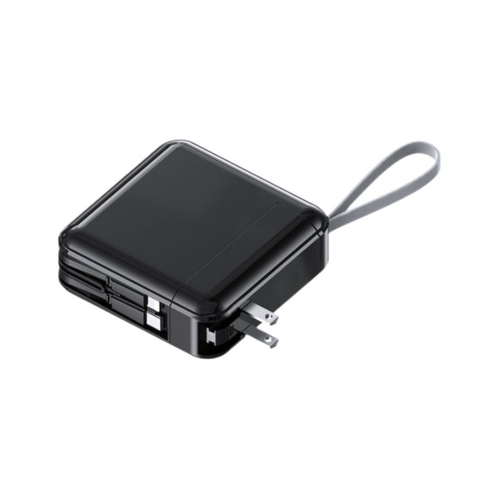 Compact wall charger adapter with integrated cable management function Stornfield