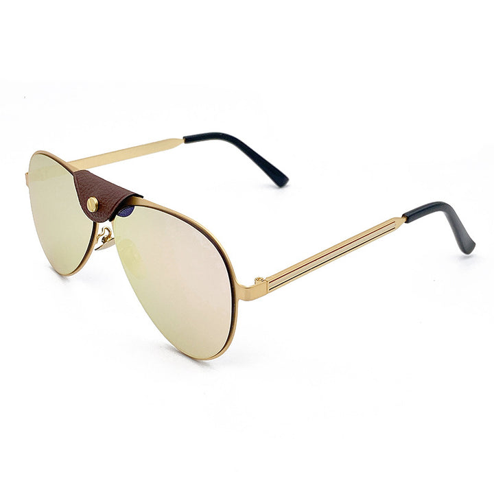 Retro Pilot Sunglasses with Blue Tinted Lenses Stornfield