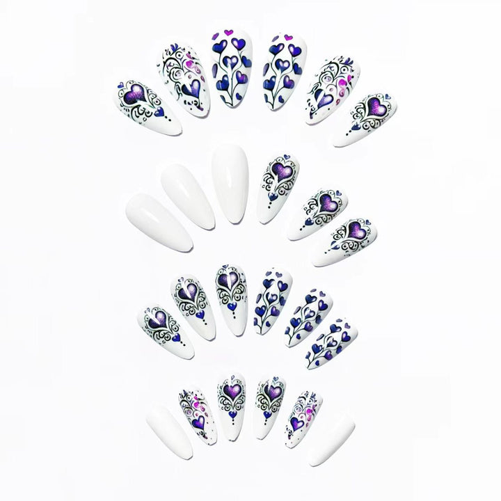 Artificial nails with romantic heart design Stornfield