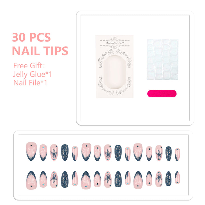 Artistic Sea-Inspired Press-On Nail Set