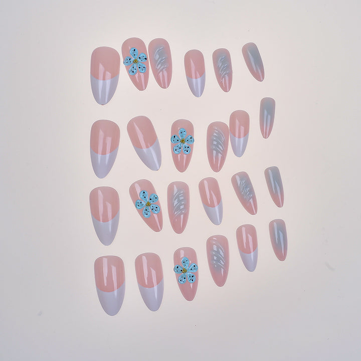 Artistic Floral and Abstract Design Press-On Nail Set Stornfield