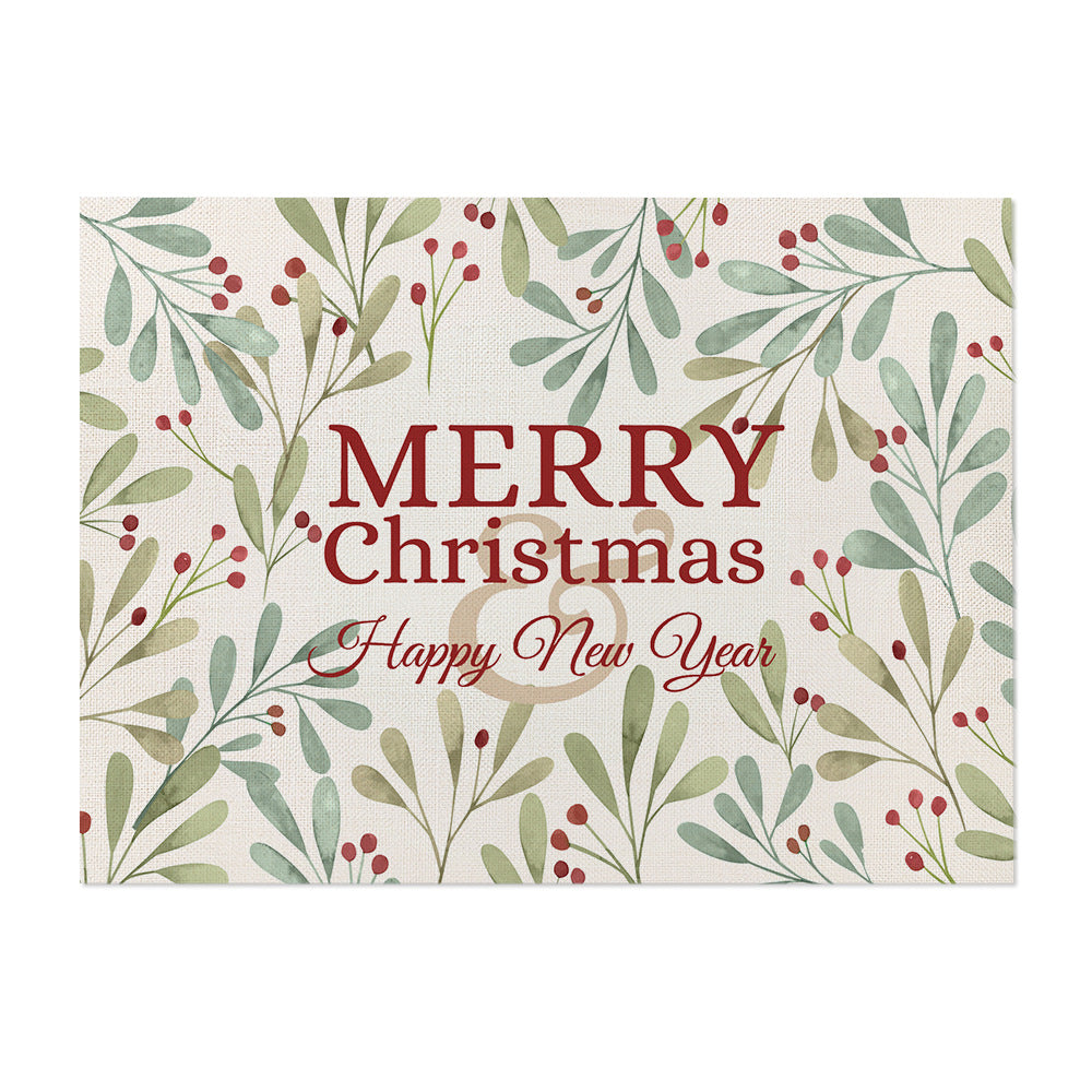 Festive Botanical Merry Christmas Canvas Wall Art Print