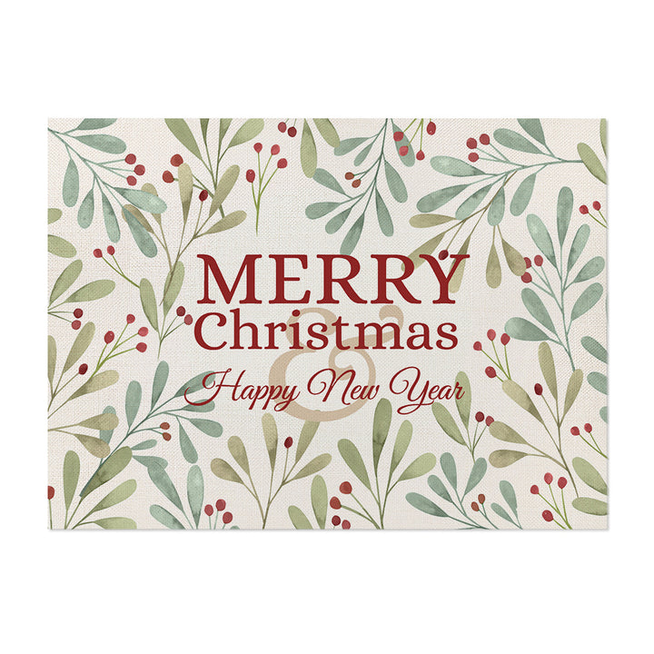 Festive Botanical Merry Christmas Canvas Wall Art Print