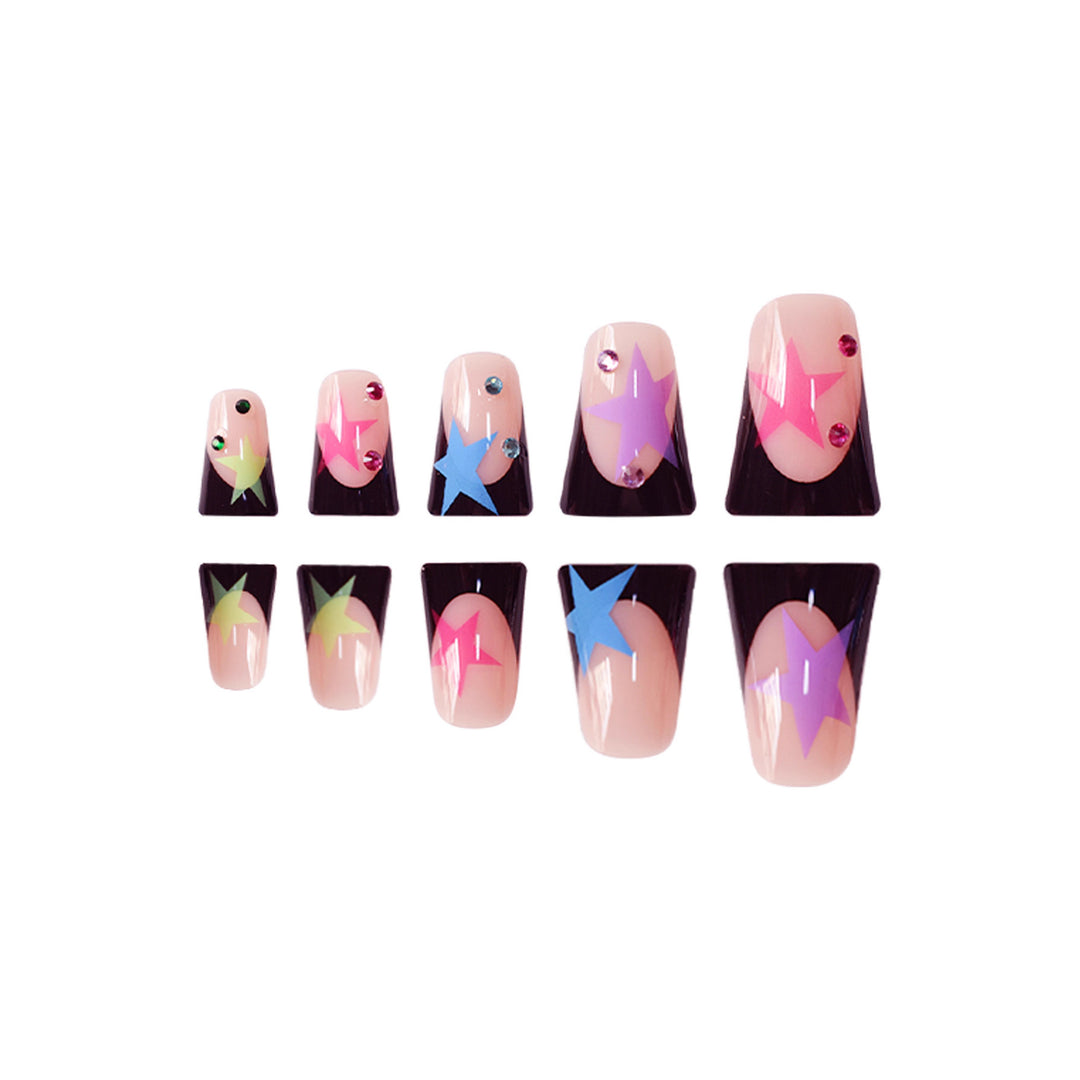 Artistic Stiletto Nail Art Set with Star Accents Stornfield