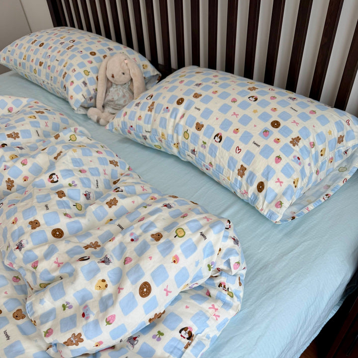 Floral Cotton Reversible Duvet and Sheet Nursery Bedding Set