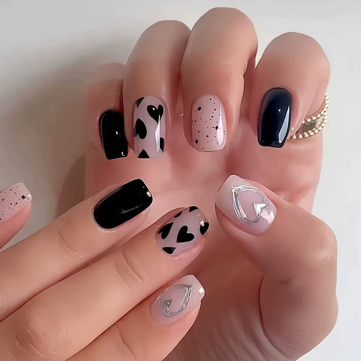 Artistic Heart-Themed Nail Extensions Stornfield