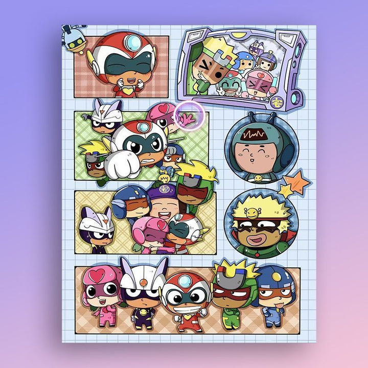 Cartoon Character Sticker Art Print Stornfield