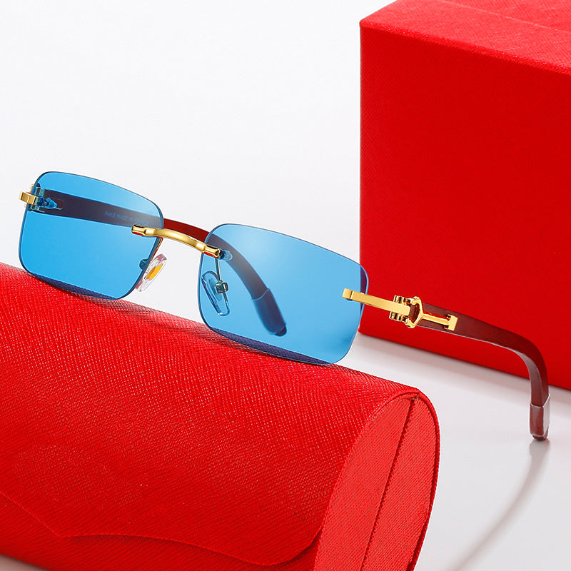 Women's fashionable semi-rimless sunglasses with luxurious metal and plastic frame Stornfield