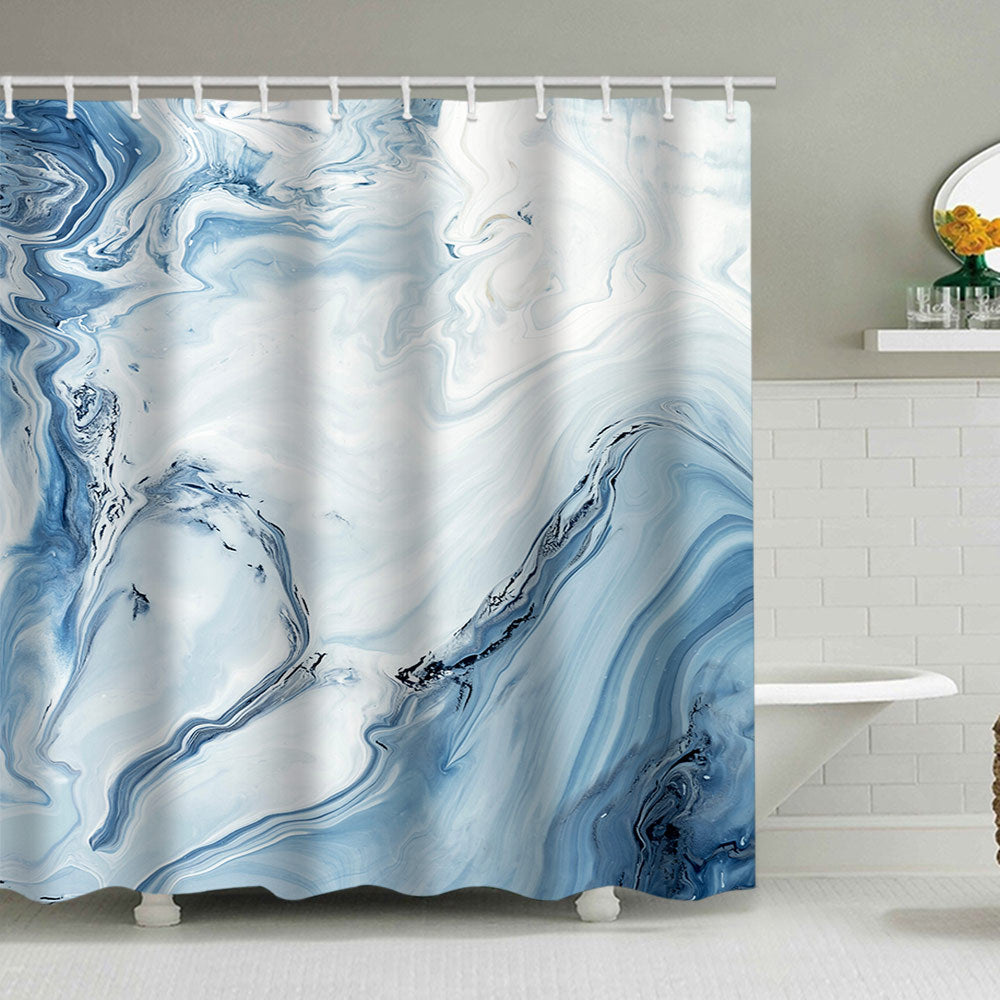 Elegant Marble-Patterned Shower Curtain Stornfield