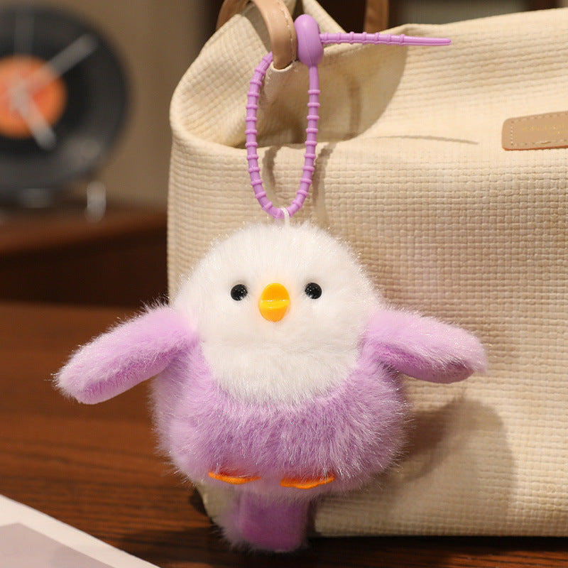 Fluffy Plush Chick Bag Charm Keychain with Flexible Loop Strap Stornfield