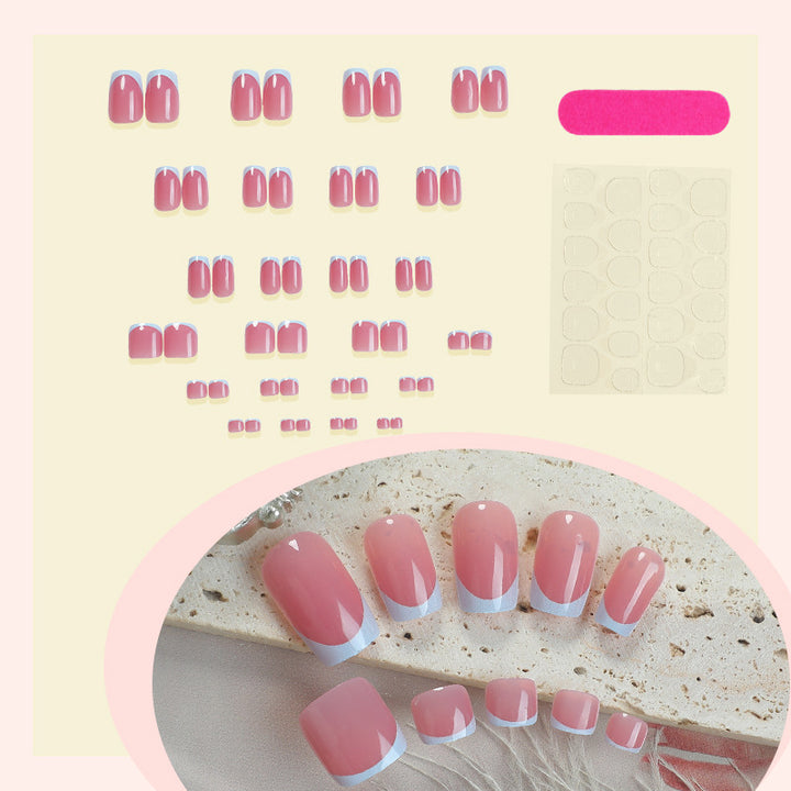 Artistic French Tip Press-On Nails Set Stornfield