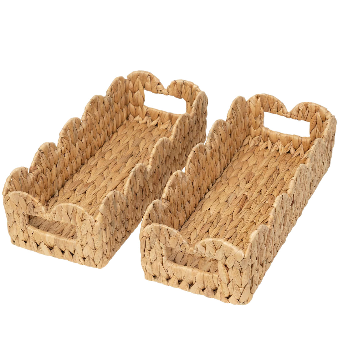 Decorative Scalloped Woven Storage Tray Stornfield