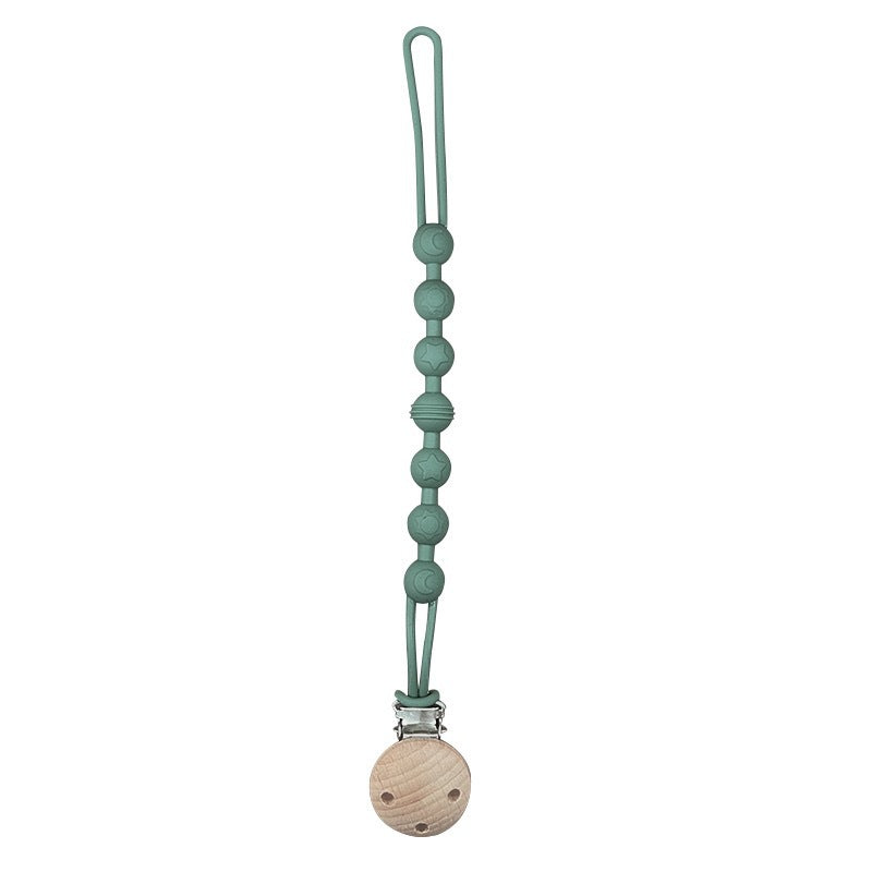 Infant Teething Bead Pacifier Holder Clip with Secure Clamp