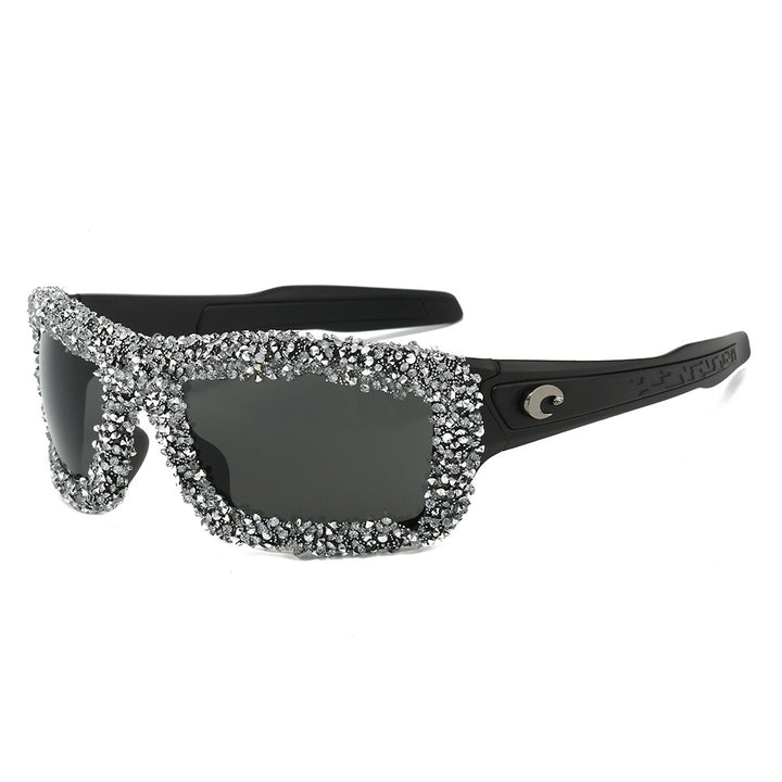 Women's sporty sunglasses with sparkling rhinestone frame Stornfield
