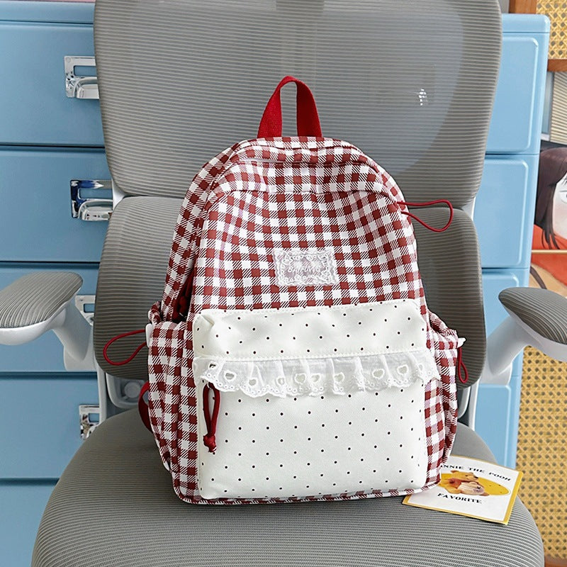 Cute Checkered Pattern Backpack Stornfield