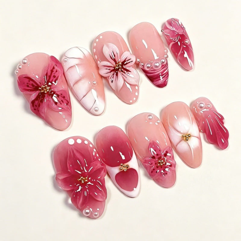 Detailed Floral Design Press-On Nails Stornfield