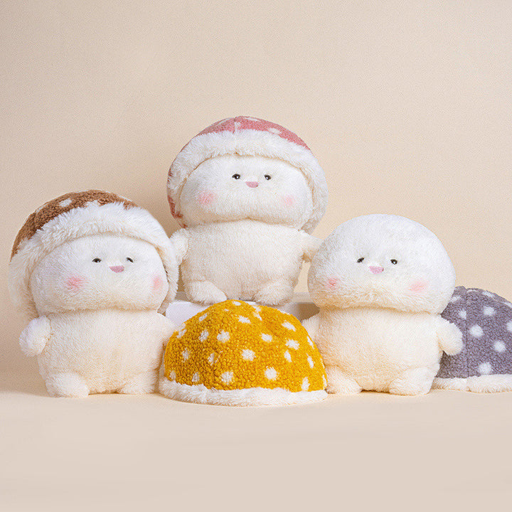 Plush Mushroom Buddy Collectible with Removable Faux-Fur Cap and Ultra-Soft Body Stornfield