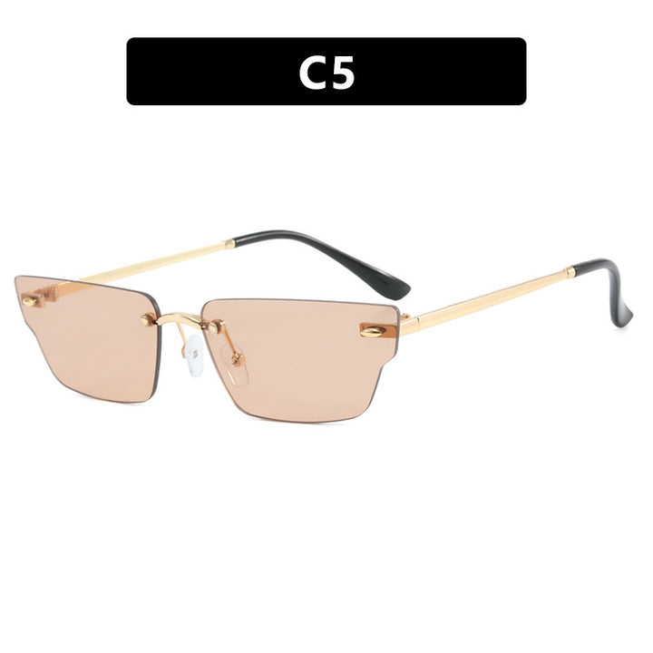 Women's geometric sunglasses with delicate frame and transparent lenses Stornfield