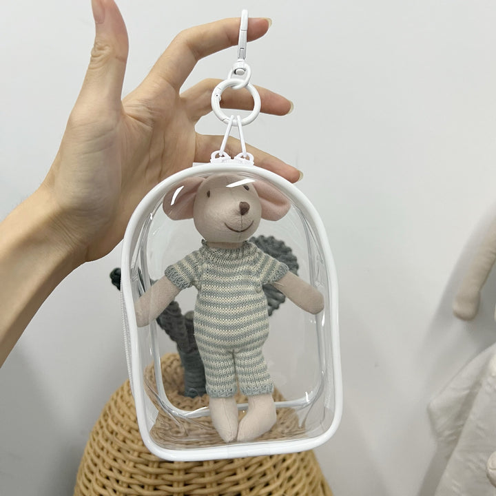 Clear PVC Mini Handbag with Detachable Carabiner Clip