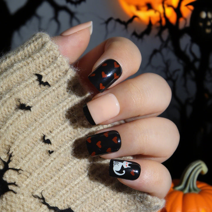 Halloween-Themed Press-On Nail Art Set Stornfield