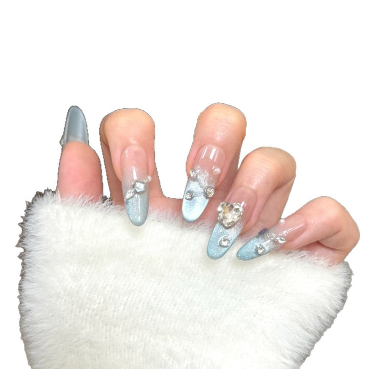 Elegant Rhinestone-Accented Press-On Nail Set Stornfield