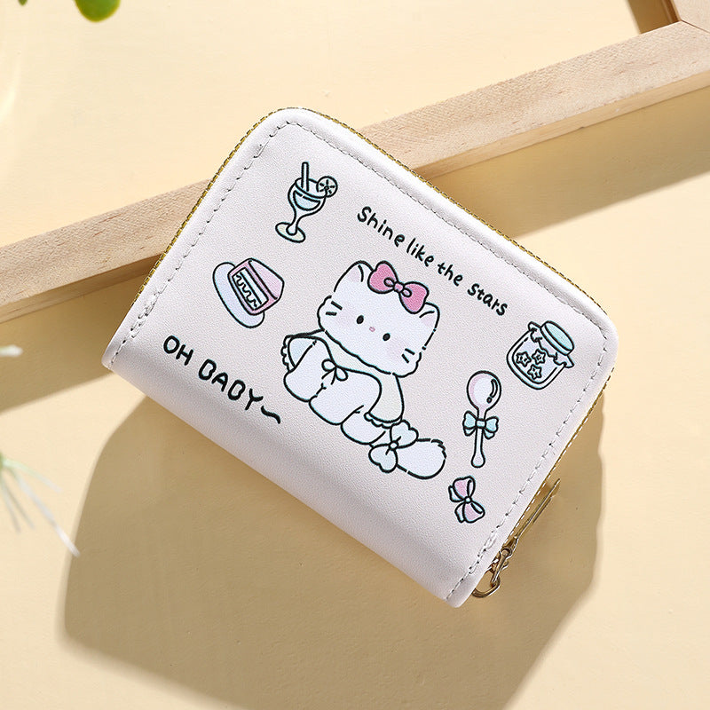Cute Cartoon-Themed Zippered Coin Purse