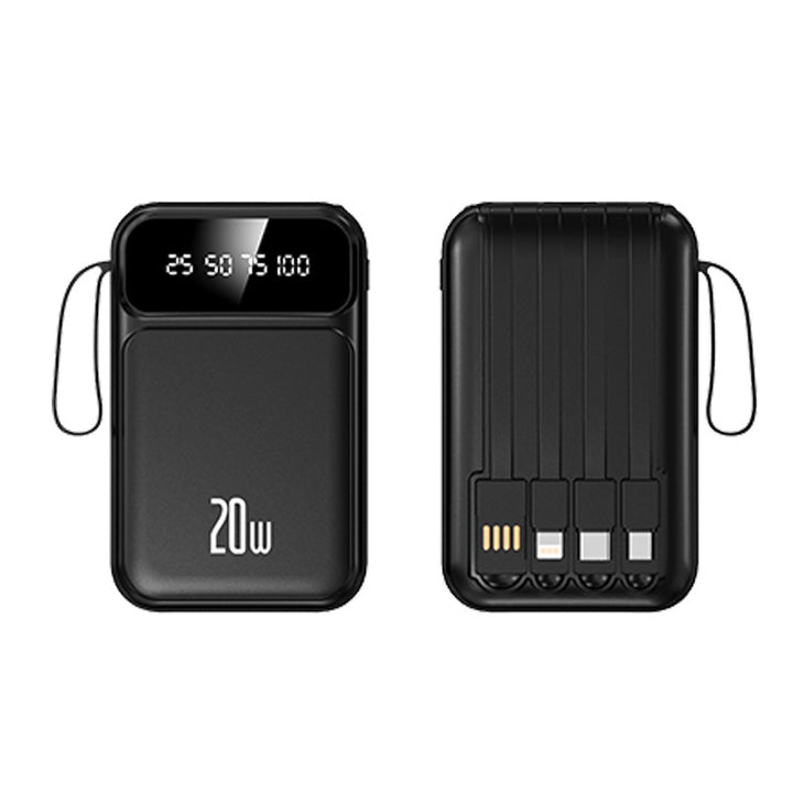 Portable power bank with integrated multifunctional charging cable and digital display Stornfield