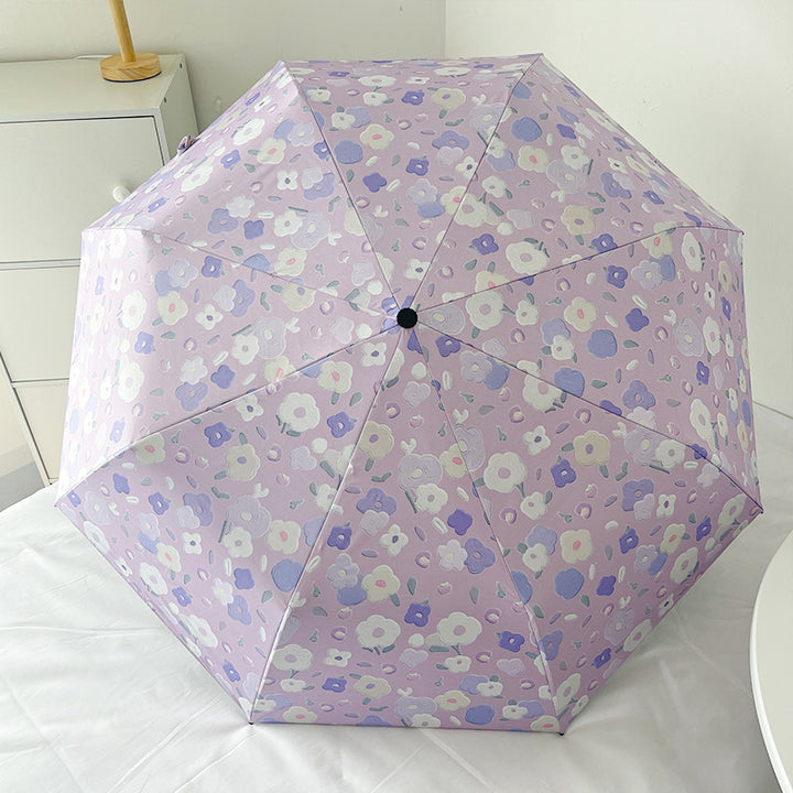 Women's Automatic Folding Umbrella with Floral Design and Practical Storage System Stornfield