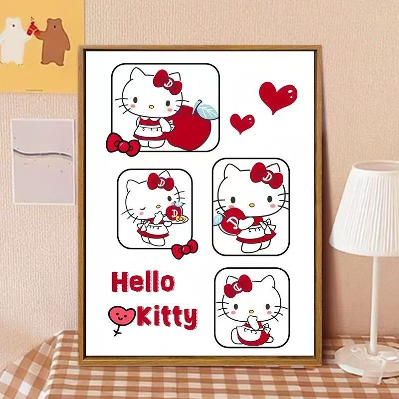 Hello Kitty-Inspired Cartoon Wall Art Print Stornfield