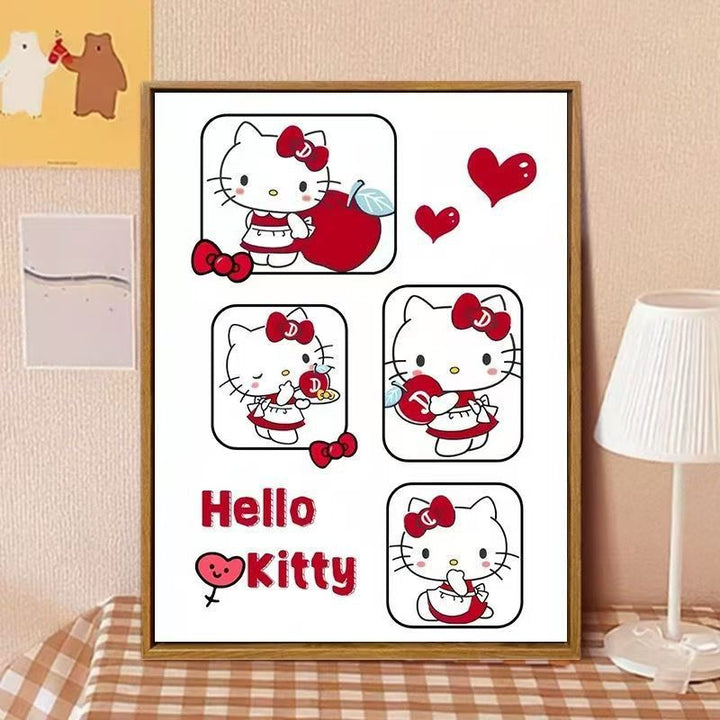 Hello Kitty-Inspired Cartoon Wall Art Print Stornfield