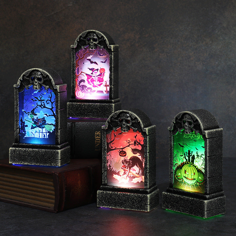 Decorative LED Haunted Graveyard Lantern Stornfield
