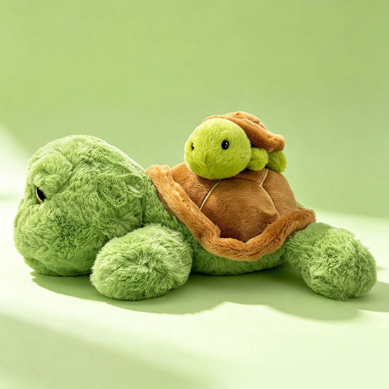 Plush Turtle with Nesting Baby on Shell Cuddle Pillow Stornfield