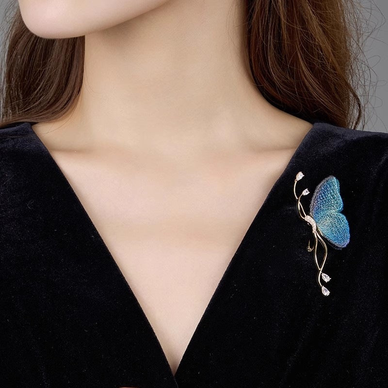 Exquisite butterfly brooch with sparkling crystals Stornfield